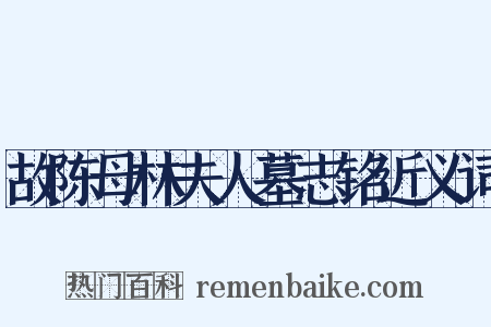 故陈母林夫人墓志铭近义词是什么意思的图片